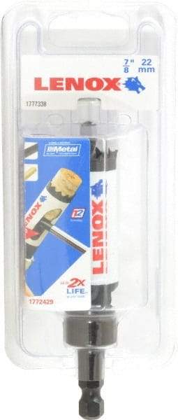 Lenox - 7/8" Diam, 1-9/16" Cutting Depth, Hole Saw - Bi-Metal Saw, Toothed Edge - Eagle Tool & Supply