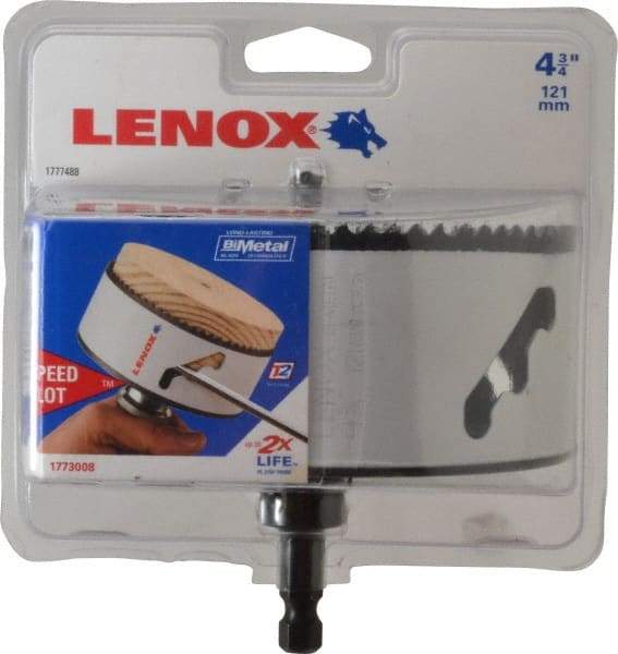 Lenox - 4-3/4" Diam, 1-9/16" Cutting Depth, Hole Saw - Bi-Metal Saw, Toothed Edge - Eagle Tool & Supply