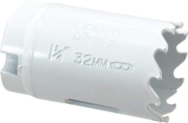 Lenox - 1-1/4" Diam, 1-1/2" Cutting Depth, Hole Saw - Carbide-Tipped Saw, Toothed Edge - Eagle Tool & Supply