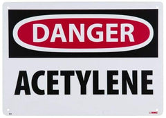 NMC - "Danger - Acetylene", 10" Long x 14" Wide, Rigid Plastic Safety Sign - Rectangle, 0.05" Thick, Use for Hazardous Materials - Eagle Tool & Supply