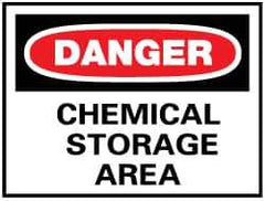 NMC - "Danger - Chemical Storage Area", 10" Long x 14" Wide, Fiberglass Safety Sign - Rectangle, 0.095" Thick, Use for Hazardous Materials - Eagle Tool & Supply