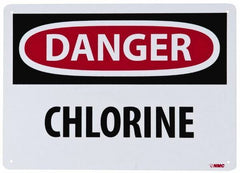 NMC - "Danger - Chlorine", 10" Long x 14" Wide, Rigid Plastic Safety Sign - Rectangle, 0.05" Thick, Use for Hazardous Materials - Eagle Tool & Supply