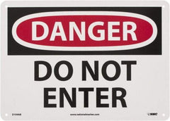 NMC - "Danger - Do Not Enter", 10" Long x 14" Wide, Aluminum Safety Sign - Rectangle, 0.04" Thick, Use for Security & Admittance - Eagle Tool & Supply