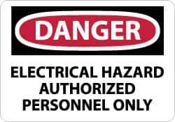 NMC - "Danger - Electrical Hazard - Authorized Personnel Only", 10" Long x 14" Wide, Rigid Plastic Safety Sign - Rectangle, 0.05" Thick, Use for Accident Prevention - Eagle Tool & Supply
