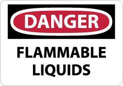 NMC - "Danger - Flammable Liquids", 10" Long x 14" Wide, Rigid Plastic Safety Sign - Rectangle, 0.05" Thick, Use for Hazardous Materials - Eagle Tool & Supply