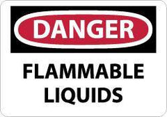 NMC - "Danger - Flammable Liquids", 10" Long x 14" Wide, Rigid Plastic Safety Sign - Rectangle, 0.05" Thick, Use for Hazardous Materials - Eagle Tool & Supply