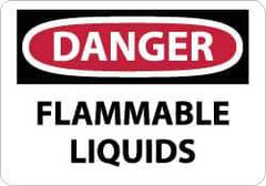 NMC - "Danger - Flammable Liquids", 10" Long x 14" Wide, Aluminum Safety Sign - Rectangle, 0.04" Thick, Use for Hazardous Materials - Eagle Tool & Supply