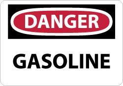 NMC - "Danger - Gasoline", 10" Long x 14" Wide, Rigid Plastic Safety Sign - Rectangle, 0.05" Thick, Use for Hazardous Materials - Eagle Tool & Supply