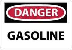 NMC - "Danger - Gasoline", 10" Long x 14" Wide, Aluminum Safety Sign - Rectangle, 0.04" Thick, Use for Hazardous Materials - Eagle Tool & Supply