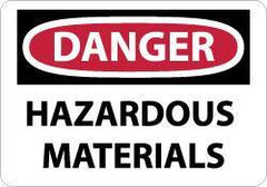 NMC - "Danger - Hazardous Materials", 10" Long x 14" Wide, Rigid Plastic Safety Sign - Rectangle, 0.05" Thick, Use for Hazardous Materials - Eagle Tool & Supply