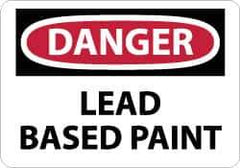 NMC - "Danger - Lead Based Paint", 10" Long x 14" Wide, Rigid Plastic Safety Sign - Rectangle, 0.05" Thick, Use for Accident Prevention - Eagle Tool & Supply