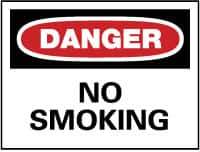 NMC - "Danger - No Smoking", 10" Long x 14" Wide, Fiberglass Safety Sign - Rectangle, 0.095" Thick, Use for Accident Prevention - Eagle Tool & Supply