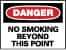 NMC - "Danger - No Smoking Beyond This Point", 10" Long x 14" Wide, Rigid Plastic Safety Sign - Rectangle, 0.05" Thick, Use for Accident Prevention - Eagle Tool & Supply