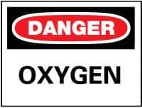 NMC - "Danger - Oxygen", 10" Long x 14" Wide, Rigid Plastic Safety Sign - Rectangle, 0.05" Thick, Use for Hazardous Materials - Eagle Tool & Supply