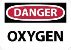 NMC - "Danger - Oxygen", 10" Long x 14" Wide, Aluminum Safety Sign - Rectangle, 0.04" Thick, Use for Hazardous Materials - Eagle Tool & Supply
