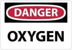 NMC - "Danger - Oxygen", 10" Long x 14" Wide, Aluminum Safety Sign - Rectangle, 0.04" Thick, Use for Hazardous Materials - Eagle Tool & Supply