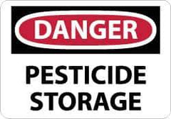 NMC - "Danger - Pesticide Storage", 10" Long x 14" Wide, Rigid Plastic Safety Sign - Rectangle, 0.05" Thick, Use for Hazardous Materials - Eagle Tool & Supply