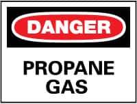 NMC - "Danger - Propane Gas", 10" Long x 14" Wide, Aluminum Safety Sign - Rectangle, 0.04" Thick, Use for Hazardous Materials - Eagle Tool & Supply