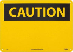 NMC - "Caution - Blank No Legend", 10" Long x 14" Wide, Aluminum Safety Sign - Rectangle, 0.04" Thick, Use for Accident Prevention - Eagle Tool & Supply