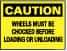 NMC - "Caution - Wheels Must Be Chocked Before Loading and Unloading", 10" Long x 14" Wide, Fiberglass Safety Sign - Rectangle, 0.095" Thick, Use for Accident Prevention - Eagle Tool & Supply