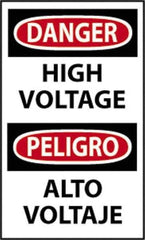 NMC - "Danger - High Voltage", 20" Long x 14" Wide, Rigid Plastic Safety Sign - Rectangle, 0.05" Thick, Use for Accident Prevention - Eagle Tool & Supply