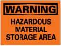 NMC - "Warning - Hazardous Material Storage Area", 10" Long x 14" Wide, Fiberglass Safety Sign - Rectangle, 0.095" Thick, Use for Hazardous Materials - Eagle Tool & Supply