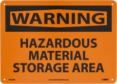 NMC - "Warning - Hazardous Material Storage Area", 10" Long x 14" Wide, Rigid Plastic Safety Sign - Rectangle, 0.05" Thick, Use for Hazardous Materials - Eagle Tool & Supply