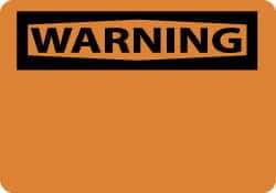 NMC - "WARNING", 10" Long x 14" Wide, Rigid Plastic Safety Sign - Rectangle, 0.05" Thick, Use for Accident Prevention - Eagle Tool & Supply