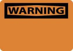 NMC - "WARNING", 10" Long x 14" Wide, Rigid Plastic Safety Sign - Rectangle, 0.05" Thick, Use for Accident Prevention - Eagle Tool & Supply