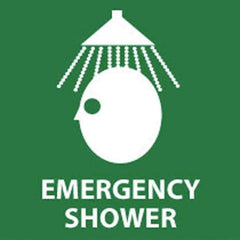 NMC - "Emergency Shower", 7" Long x 7" Wide, Rigid Plastic Safety Sign - Square, 0.05" Thick, Use for First Aid - Eagle Tool & Supply