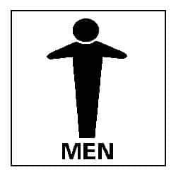 NMC - "Men", 7" Long x 7" Wide, Rigid Plastic Safety Sign - Square, 0.05" Thick, Use for Restroom, Janitorial & Housekeeping - Eagle Tool & Supply
