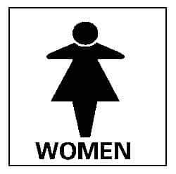 NMC - "Women", 7" Long x 7" Wide, Rigid Plastic Safety Sign - Square, 0.05" Thick, Use for Restroom, Janitorial & Housekeeping - Eagle Tool & Supply
