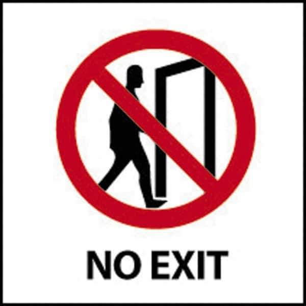 NMC - No Exit, Plastic Exit Sign - 7" Wide x 7" High - Eagle Tool & Supply