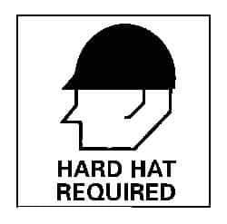 NMC - "Hard Hat Required", 7" Long x 7" Wide, Rigid Plastic Safety Sign - Square, 0.05" Thick, Use for Accident Prevention - Eagle Tool & Supply