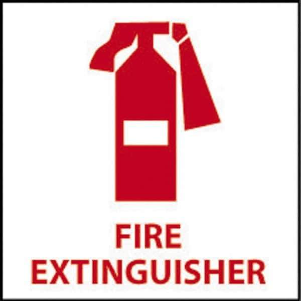 NMC - Fire Extinguisher, Plastic Fire Sign - 7" Wide x 7" High - Eagle Tool & Supply