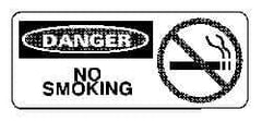NMC - "Danger - No Smoking", 7" Long x 17" Wide, Pressure-Sensitive Vinyl Safety Sign - Rectangle, 0.004" Thick, Use for Accident Prevention - Eagle Tool & Supply