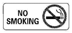 NMC - "No Smoking", 7" Long x 17" Wide, Pressure-Sensitive Vinyl Safety Sign - Rectangle, 0.004" Thick, Use for Accident Prevention - Eagle Tool & Supply