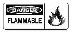 NMC - Danger - Flammable, Plastic Fire Sign - 17" Wide x 7" High - Eagle Tool & Supply