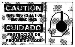 NMC - "Caution - Hearing Protection Required Here", 10" Long x 18" Wide, Pressure-Sensitive Vinyl Safety Sign - Rectangle, 0.004" Thick, Use for Accident Prevention - Eagle Tool & Supply
