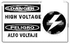 NMC - "Danger - High Voltage", 10" Long x 18" Wide, Pressure-Sensitive Vinyl Safety Sign - Rectangle, 0.004" Thick, Use for Accident Prevention - Eagle Tool & Supply