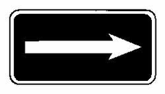 NMC - "Right Arrow", 12" Wide x 6" High, Aluminum ADA Signs - 0.063" Thick, White on Blue, Rectangle, Post Mount - Eagle Tool & Supply