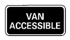 NMC - "Van Accessible", 12" Wide x 6" High, Aluminum ADA Signs - 0.063" Thick, White on Blue, Rectangle, Post Mount - Eagle Tool & Supply