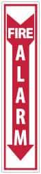 NMC - Fire Alarm, Pressure Sensitive Vinyl Fire Sign - 4" Wide x 18" High - Eagle Tool & Supply
