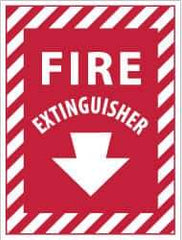 NMC - Fire Extinguisher, Pressure Sensitive Vinyl Fire Sign - 9" Wide x 12" High - Eagle Tool & Supply