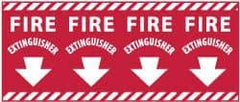 NMC - Fire Extinguisher, Pressure Sensitive Vinyl Fire Sign - 24" Wide x 12" High - Eagle Tool & Supply