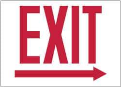 NMC - Exit, Pressure Sensitive Vinyl Exit Sign - 10" Wide x 10" High, Glow-in-the-Dark - Eagle Tool & Supply