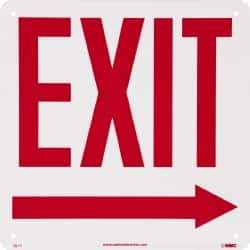 NMC - Exit, Rigid Plastic Exit Sign - 10" Wide x 10" High, Glow-in-the-Dark - Eagle Tool & Supply