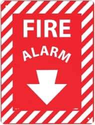 NMC - Fire Alarm, Rigid Plastic Fire Sign - 9" Wide x 12" High, Glow-in-the-Dark - Eagle Tool & Supply