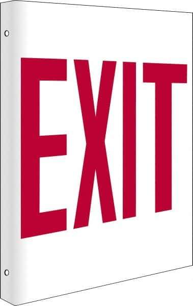 NMC - Exit, Rigid Plastic Exit Sign - 8" Wide x 10" High - Eagle Tool & Supply