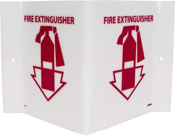 NMC - Fire Extinguisher, Acrylic Fire Sign - 8-3/4" Wide x 5-3/4" High - Eagle Tool & Supply